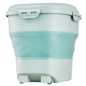 VEVOR Collapsible Dog Food Storage Container, 50 lbs Capacity Large Dispenser Bin with Attachable Casters, Airtight Lid Kitchen Rice Cereal Flour