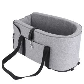 Console Pet Car Seat with Storage Pocket Booster Car Seat Portable Pet Travel Bag Machine Washable Pet Seat Fit For Small Dog Cat (Option: Silver)
