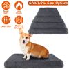 Dog Bed Soft Plush Cushion Cozy Warm Pet Crate Mat Dog Carpet Mattress with Long Plush for S/M Dogs