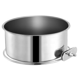 Stainless Steel Dog Bowl Pets Hanging Food Bowl Detachable Pet Cage Food Water Bowl with Clamp Holder (Option: L)