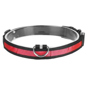 LED Dog Collar USB Rechargeable Adjustable Dog Safety Collar Night Safety Flashing Luminous Light up Collar (Option: L_Red)