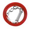 49.2FT Dog Tie Out Cable Long Dog Leash Chew Proof Lead Dog Chain with Durable Spring 360Â° Rotatable Clips PVC Case for Outside Yard Caming
