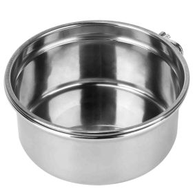 Stainless Steel Dog Bowl Pets Hanging Food Bowl Detachable Pet Cage Food Water Bowl with Clamp Holder (Option: M)